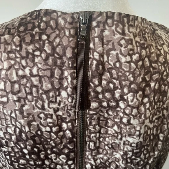 LOFT Brown Animal Print Ruffle Front Dress - Picture 5 of 6